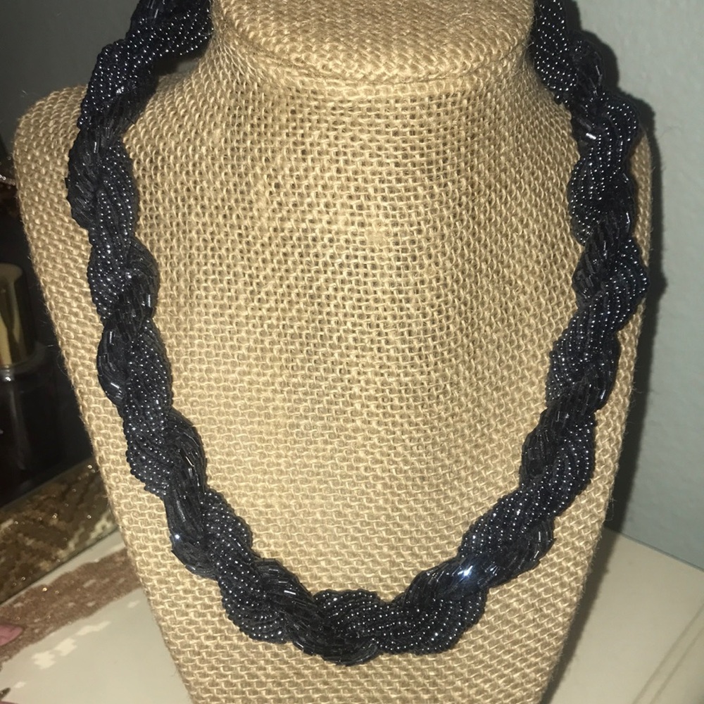 H&M Beaded Navy Necklace